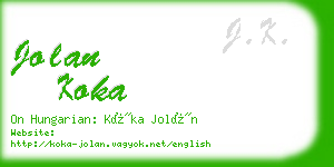 jolan koka business card